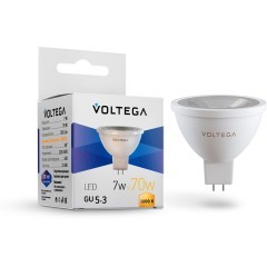 Светодиодная лампа Voltega Simple MR16 7W 3000K 38° GU5.3 7259