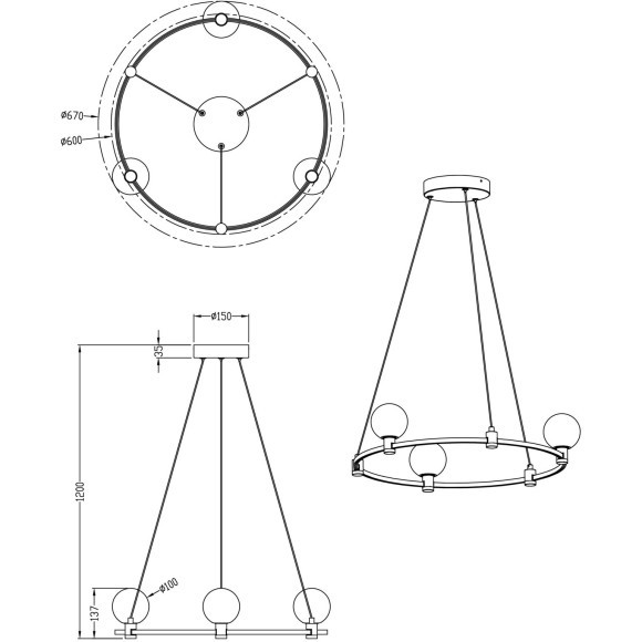 Подвесной светильник Freya FR4005PL-03B1