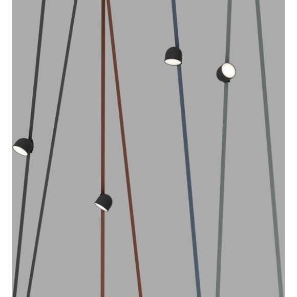 DK5642-BK Поворотный светильник для трека-ремня Belty Smart, серия Spot, со светодиодом, D100*H107мм, 48V DC, 12W, RA90, 120°, 3000-5700K, IP20, черный, алюминий