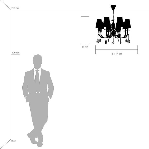 Люстра подвесная Lightstar 691082 Cappa под лампы 8xE14 320W