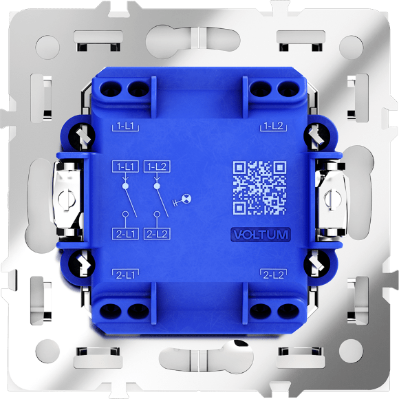 VLS020202 Выключатель встраиваемый с подсветкой двухклавишный белого матового цвета 10А (2200 Ватт) VOLTUM S70 (белый матовый)