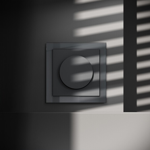 VLS070307 Диммер (светорегулятор) поворотно-нажимной 600 Ватт, графитового цвета VOLTUM S70 (графит)