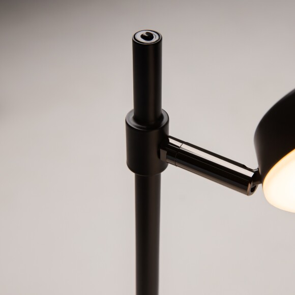 Настольная LED лампа Maytoni Fad MOD070TL-L8B3K 8Вт 3000K 420Лм 120° CRI80, матовый черный металл, металлический корпус, поворотный цилиндрический плафон, сенсорный диммер на корпусе