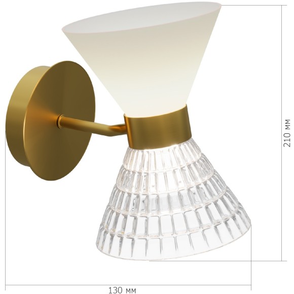 SL2004.301.02 Светильник настенный ST-Luce латунь/прозрачный, белый, латунь G9 LED 2*5W SPIRIT