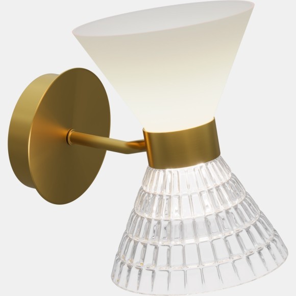 SL2004.301.02 Светильник настенный ST-Luce латунь/прозрачный, белый, латунь G9 LED 2*5W SPIRIT