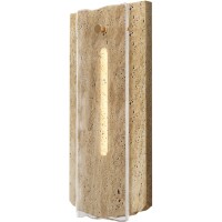 Maytoni Ventana MOD523WL-L15BG3K Светильник настенный светодиодный, основание из натурального камня (травертин), металл латунь, стекло прозрачное LED 15Вт 3000K 750Лм CRI90 120° IP20 220В