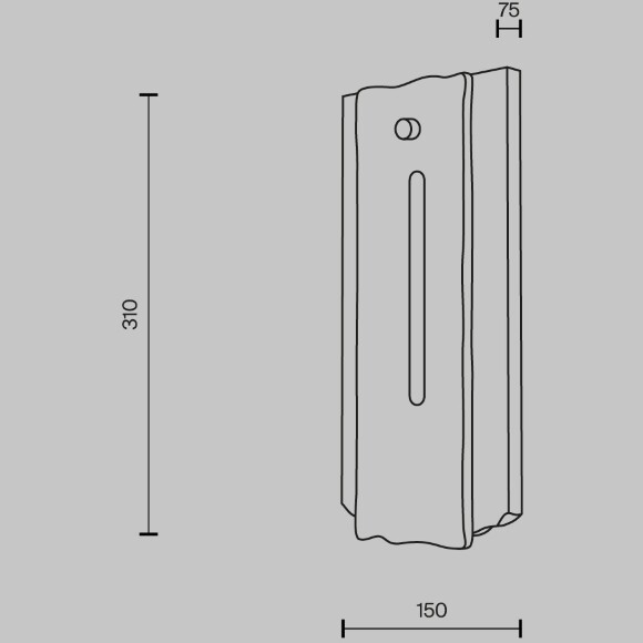 Maytoni Ventana MOD523WL-L15BG3K Светильник настенный светодиодный, основание из натурального камня (травертин), металл латунь, стекло прозрачное LED 15Вт 3000K 750Лм CRI90 120° IP20 220В