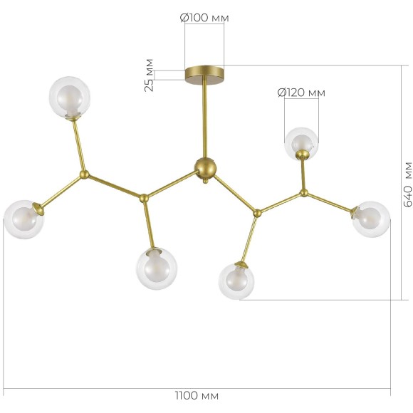SLE1106-203-06 Светильник подвесной Золотистый/Прозрачный, Белый G9 6*5W ARCUS