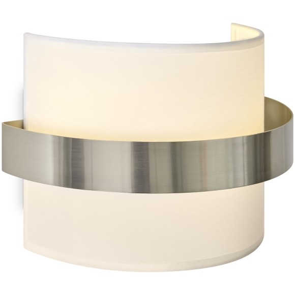 Настенный никелевый светильник (бра) с тканевым плафоном под лампу Е14 Freya Bride FR5367WL-02N