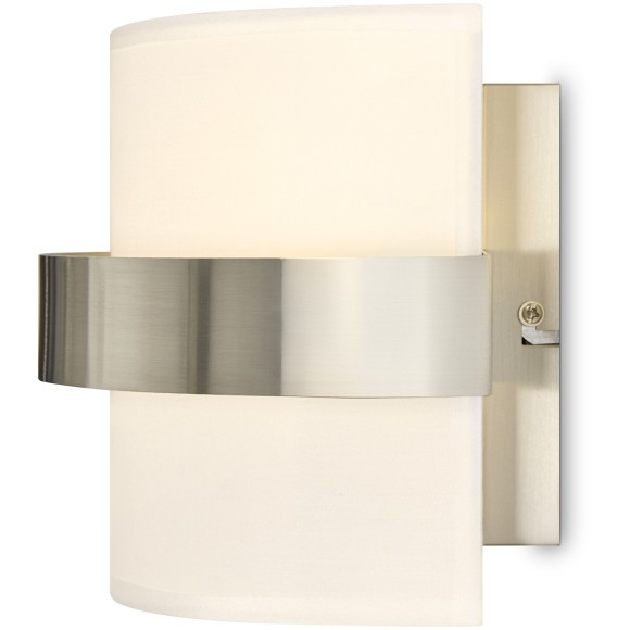 Настенный никелевый светильник (бра) с тканевым плафоном под лампу Е14 Freya Bride FR5367WL-02N