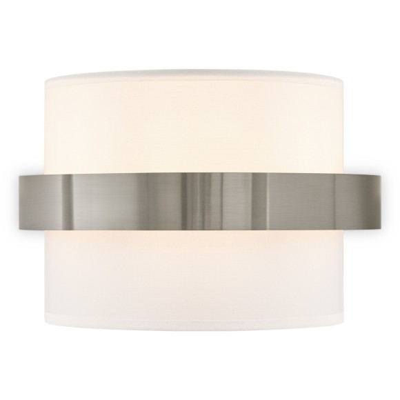 Настенный никелевый светильник (бра) с тканевым плафоном под лампу Е14 Freya Bride FR5367WL-02N