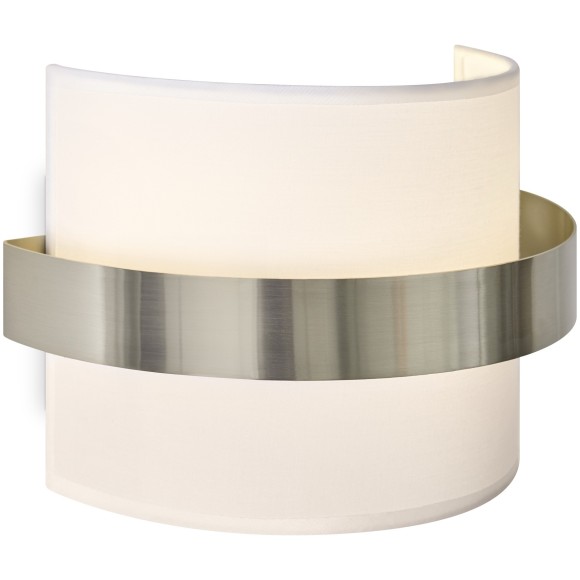 Настенный никелевый светильник (бра) с тканевым плафоном под лампу Е14 Freya Bride FR5367WL-02N