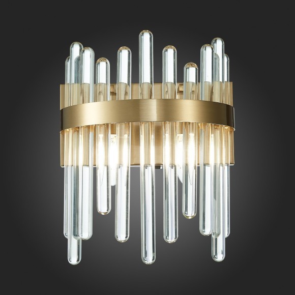 SL1167.301.02 Бра ST-Luce Латунь/Латунь, Прозрачный E14 2*40W TELLURIO SL1167.301.02 Бра ST-Luce Латунь/Латунь, Прозрачный E14 2*40W TELLURIO