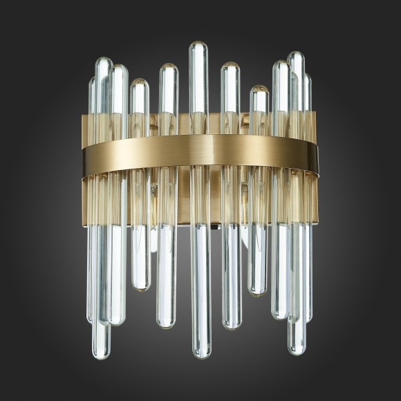 SL1167.301.02 Бра ST-Luce Латунь/Латунь, Прозрачный E14 2*40W TELLURIO SL1167.301.02 Бра ST-Luce Латунь/Латунь, Прозрачный E14 2*40W TELLURIO