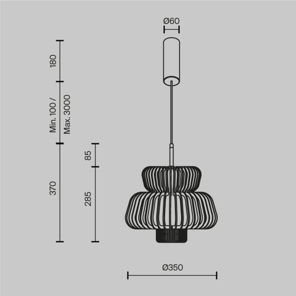 MOD465PL-L12BK1 Подвесной светодиодный светильник со ступенчатым (выключателем) изменением цвет. температуры Maytoni Namiki