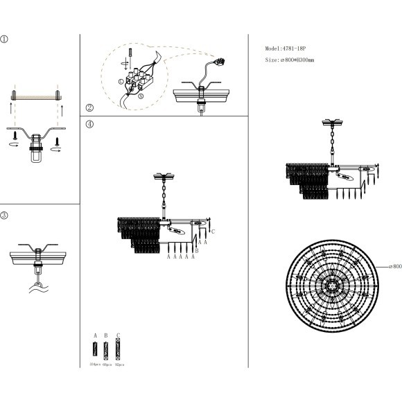 Люстра подвесная классическая хрустальная под лампы E14 Favourite 4781-18P