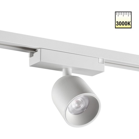 359809 Белый светодиодный однофазный трехжильный трековый светильник 10Вт 882Лм 3000К 32° CRI≥90 180-265V IP20 Novotech SOLETTE