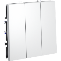 VLS030102 Выключатель встраиваемый трехклавишный белого матового цвета 10А (2200 Ватт) VOLTUM S70 (белый матовый)