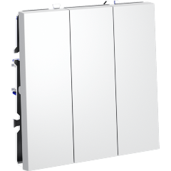 VLS030102 Выключатель встраиваемый трехклавишный белого матового цвета 10А (2200 Ватт) VOLTUM S70 (белый матовый)