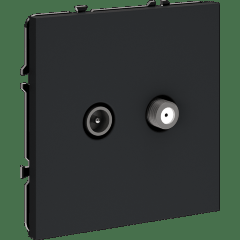 VLS060407 Розетка телевизионная оконечная для кабелей RG 6 - SAT 50 - SAT 703 - DG 113 (TV+SAT) (Телевизионный + Спутниковый) графитового цвета VOLTUM S70 (графит)