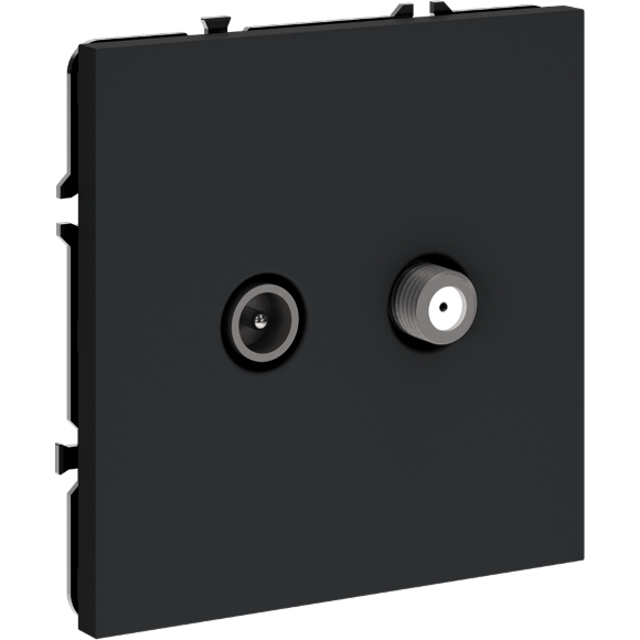 VLS060407 Розетка телевизионная оконечная для кабелей RG 6 - SAT 50 - SAT 703 - DG 113 (TV+SAT) (Телевизионный + Спутниковый) графитового цвета VOLTUM S70 (графит)