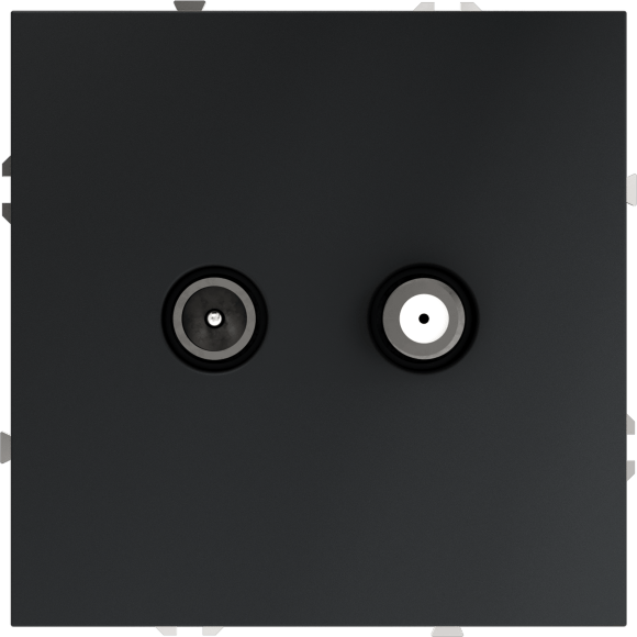 VLS060407 Розетка телевизионная оконечная для кабелей RG 6 - SAT 50 - SAT 703 - DG 113 (TV+SAT) (Телевизионный + Спутниковый) графитового цвета VOLTUM S70 (графит)