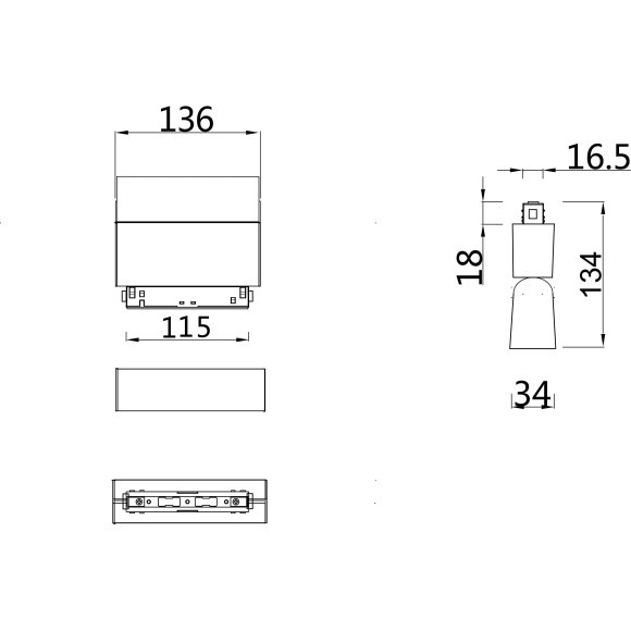 TR013-2-10W3K-W Трековый магнитный светодиодный светильник Maytoni Gravity CRI90+ 3000К 800Лм 120° 10Вт