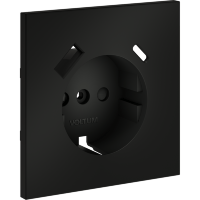 VLS001008 Накладка для розетки с заземлением и защитными шторками, с зарядкой от USB (ТИП С + ТИП A) черного матового цвета VOLTUM S70 (черный матовый)