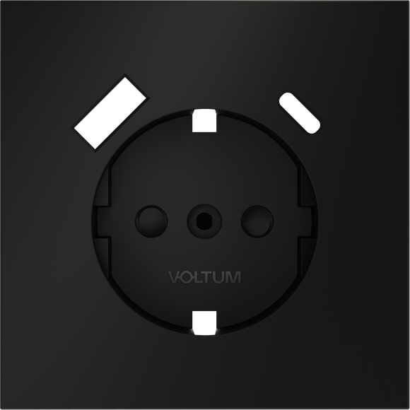 VLS001008 Накладка для розетки с заземлением и защитными шторками, с зарядкой от USB (ТИП С + ТИП A) черного матового цвета VOLTUM S70 (черный матовый) VLS001008 Накладка для розетки с заземлением и защитными шторками, с зарядкой от USB (ТИП С + ТИП A) черного матового цвета VOLTUM S70 (черный матовый)