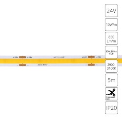 A2432008-01-3K Светодиодная лента 24В 10Вт/м 850Лм/м 3000К CRI 90+ 8мм COB 320шт/м 5м IP20
