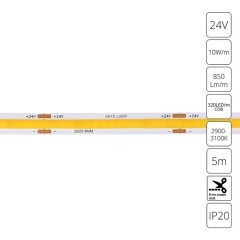 A2432008-01-3K Светодиодная лента 24В 10Вт/м 850Лм/м 3000К CRI 90+ 8мм COB 320шт/м 5м IP20 A2432008-01-3K Светодиодная лента 24В 10Вт/м 850Лм/м 3000К CRI 90+ 8мм COB 320шт/м 5м IP20