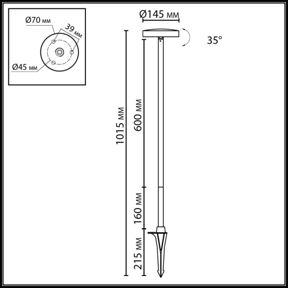 Odeon Light DISC 7189/6GLA Ландшафтный уличный светильник с поворотным плафоном из черного матового металла, возможность установки на колышек в землю, IP65 LED 6Вт 3000K CRI80 110° 220В Odeon Light DISC 7189/6GLA Ландшафтный уличный светильник с поворотным плафоном из черного матового металла, возможность установки на колышек в землю, IP65 LED 6Вт 3000K CRI80 110° 220В