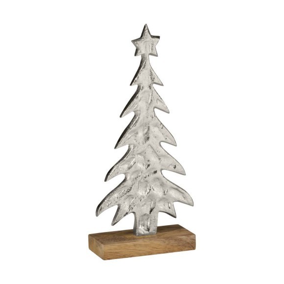 427131 Статуэтка Елка BALIGUIAN, L108, B50, H240, алюминий, дерево, цвет матовый никель, коричневый