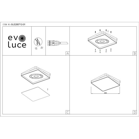 SLE200712-01 Светильник потолочный Черный, Белый/Белый LED 1*45W 3000K/4000K/6000K QVO