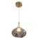 Freya Mote FR5601PL-01GR Светильник светодиодный подвесной, декоративный интерьерный подвес с металлом цвета латунь, плафон 19,5см стекло дымчатое с вкраплениями, CCT перекл. цветовой температуры на драйвере, LED 5Вт 2700;3000;4000К CRI80 360° IP20 220V