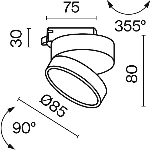 Трековый светильник Technical TR007-1-12W3K-B