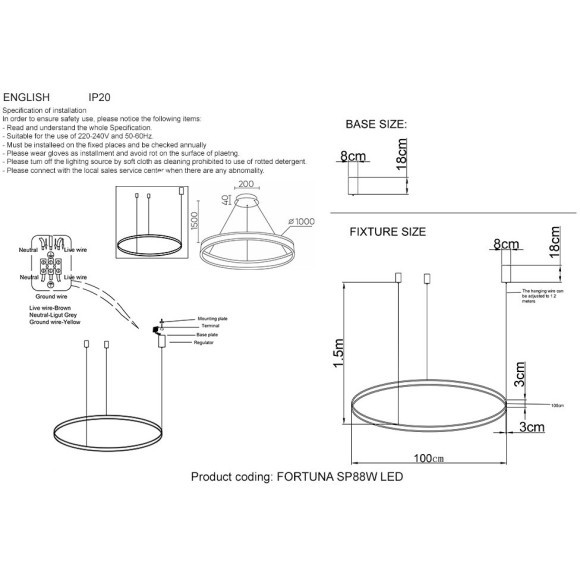 Люстра Crystal Lux FORTUNA SP88W LED BLACK Люстра Crystal Lux FORTUNA SP88W LED BLACK