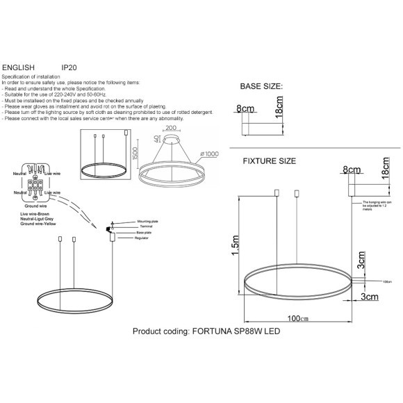 Люстра Crystal Lux FORTUNA SP88W LED BLACK Люстра Crystal Lux FORTUNA SP88W LED BLACK