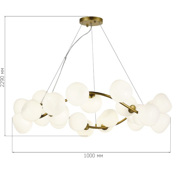SL1519.303.24 Светильник подвесной ST-Luce Латунь/Белый G9 24*5W 4000K SWEVEN