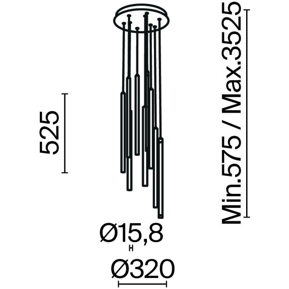 Подвесной светильник Maytoni MOD236PL-L54BS3K