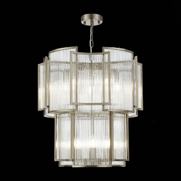 SL1234.103.08 ST Luce COSENZA Подвесная люстра, E14,8х60W, никель/прозрачный, никель SL1234.103.08 ST Luce COSENZA Подвесная люстра, E14,8х60W, никель/прозрачный, никель