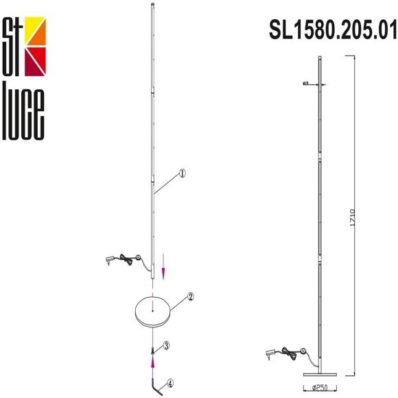 SL1580.205.01 Торшер ST-Luce Матовое золото/Белый LED 1*25W 3200K RALIO SL1580.205.01 Торшер ST-Luce Матовое золото/Белый LED 1*25W 3200K RALIO