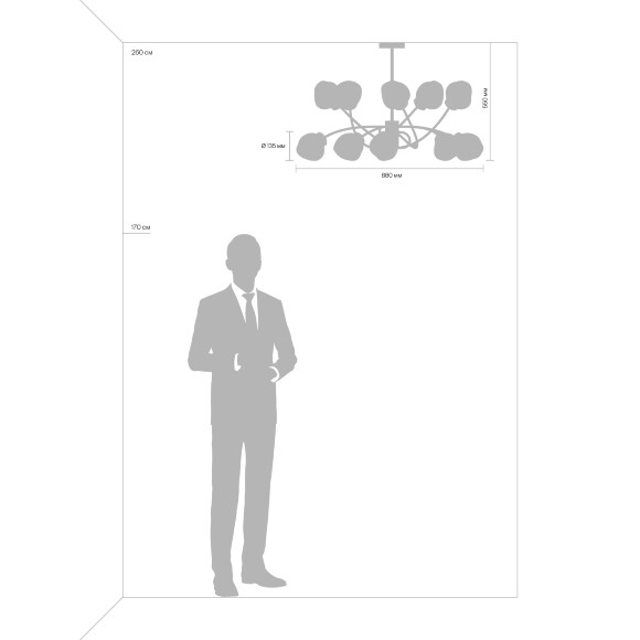 Люстра на штанге декоративная Freya FR8017PL-10MG