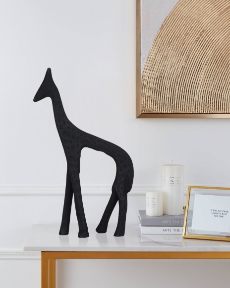 427031 Статуэтка Жираф SUZU, L110, B30, H170, алюминий, черный