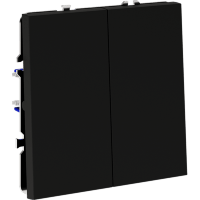 VLS020108 Выключатель встраиваемый двухклавишный черного матового цвета 10А (2200 Ватт) VOLTUM S70 (черный матовый)