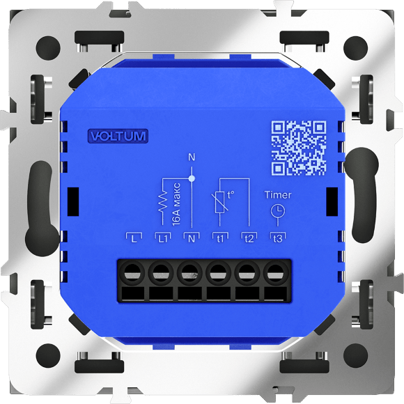 VLS070107 Терморегулятор электронный графитового цвета. Индикация температуры и датчик для теплого пола. (Мощность 3500 Ватт) VOLTUM S70 (графит)