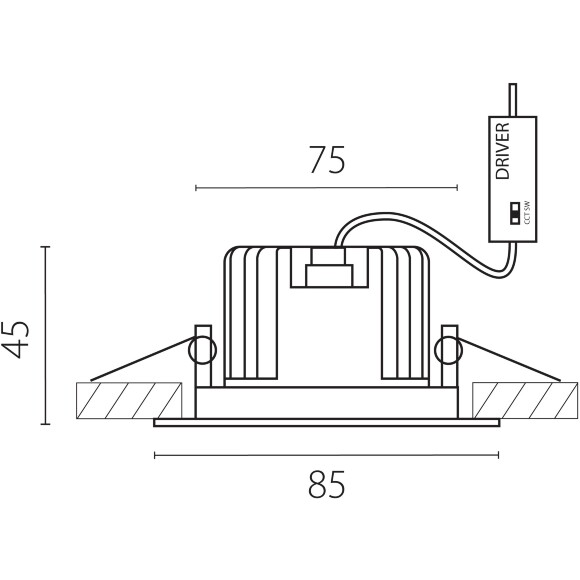 Lightstar SOFFI 212446IP65 Белый круглый встраиваемый поворотный влагозащищенный светильник диаметром 8.5см, с CCT переключателем цветовой температуры на драйвере, 10Вт 3000;4000;6000К 920Лм CRI90 38° IP65
