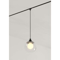 Crystal Lux CLT 0.36 005 5W BL 4000K 1409/387 Подвесной черный магнитный светильник шар, двойной плафон, провод 100см, 5Вт 425Лм 4000К 90° CRI90 48V серия UX5