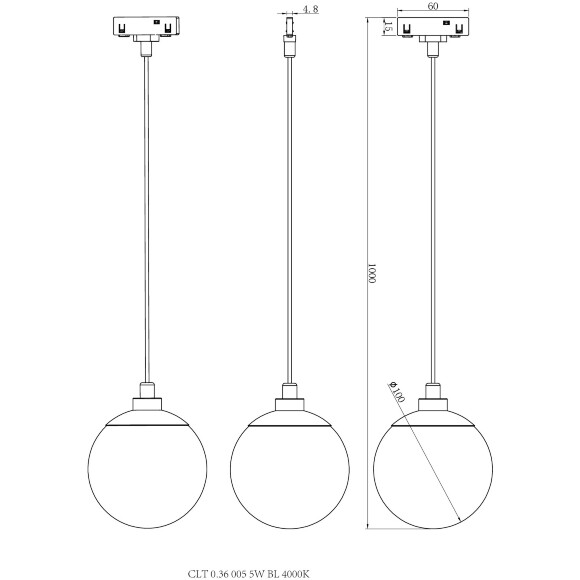 Crystal Lux CLT 0.36 005 5W BL 4000K 1409/387 Подвесной черный магнитный светильник шар, двойной плафон, провод 100см, 5Вт 425Лм 4000К 90° CRI90 48V серия UX5 Crystal Lux CLT 0.36 005 5W BL 4000K 1409/387 Подвесной черный магнитный светильник шар, двойной плафон, провод 100см, 5Вт 425Лм 4000К 90° CRI90 48V серия UX5