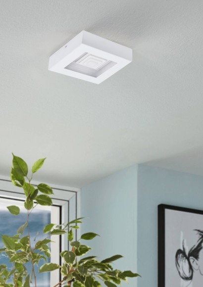 96791 Светодиодный настенно-потолочный светильник FERREROS, 1X6,3W(LED), 140X140, H60, сталь/белый/п